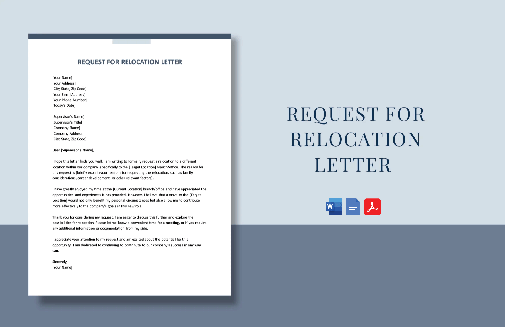 Request For Relocation Letter in Word, Google Docs, PDF