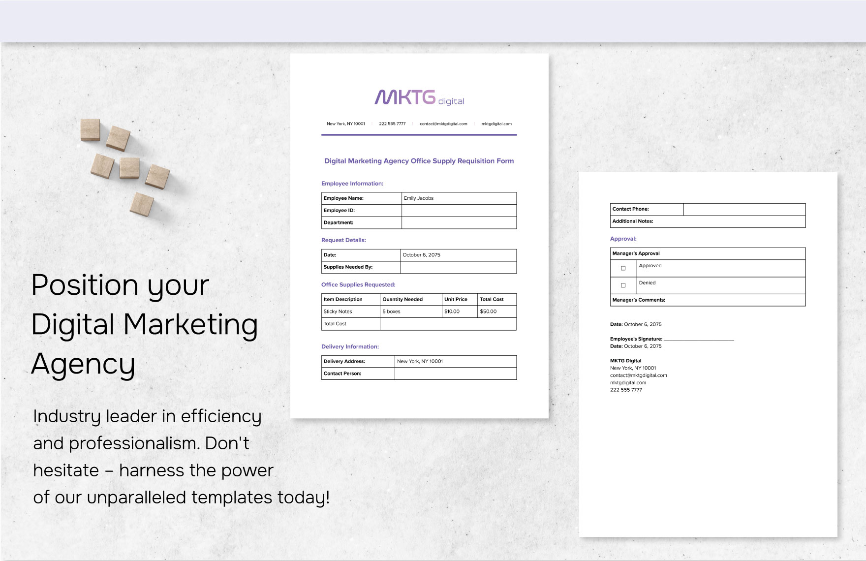 Digital Marketing Agency Office Supply Requisition Form Template