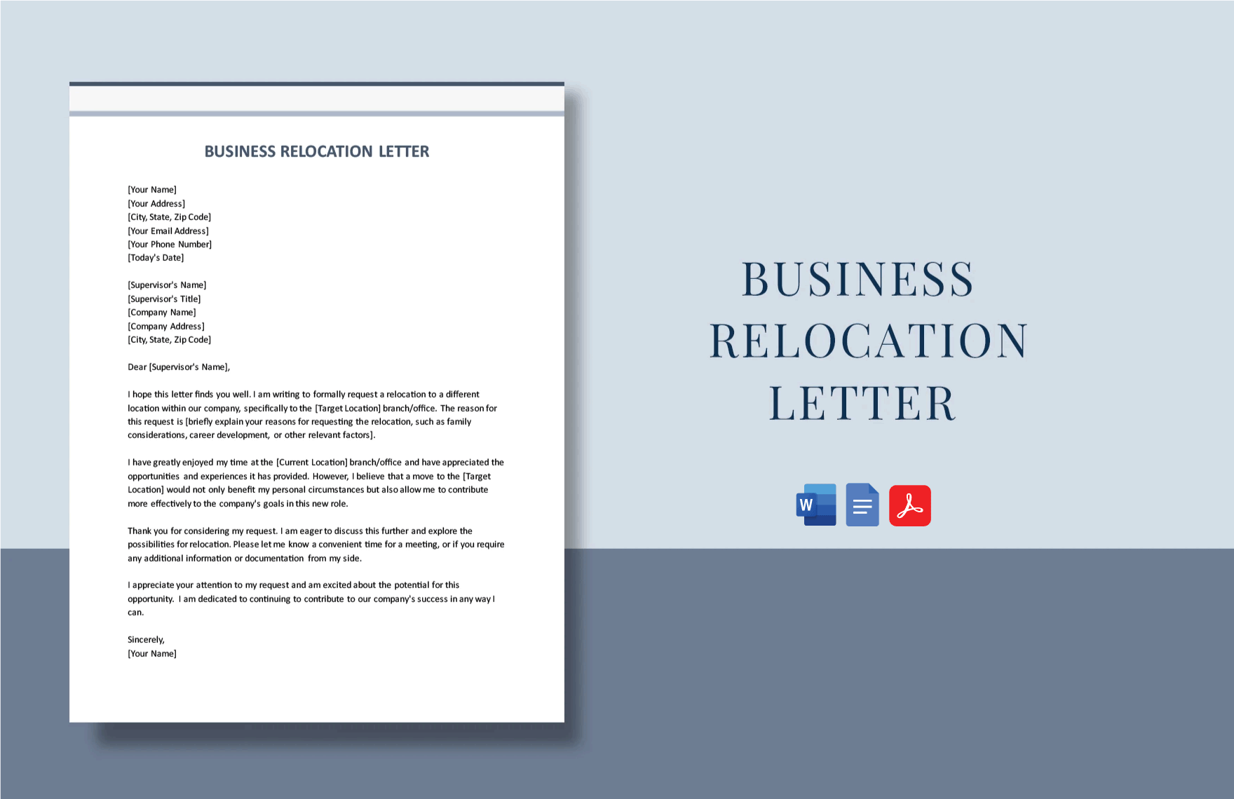 Business Relocation Letter in Word, Google Docs, PDF