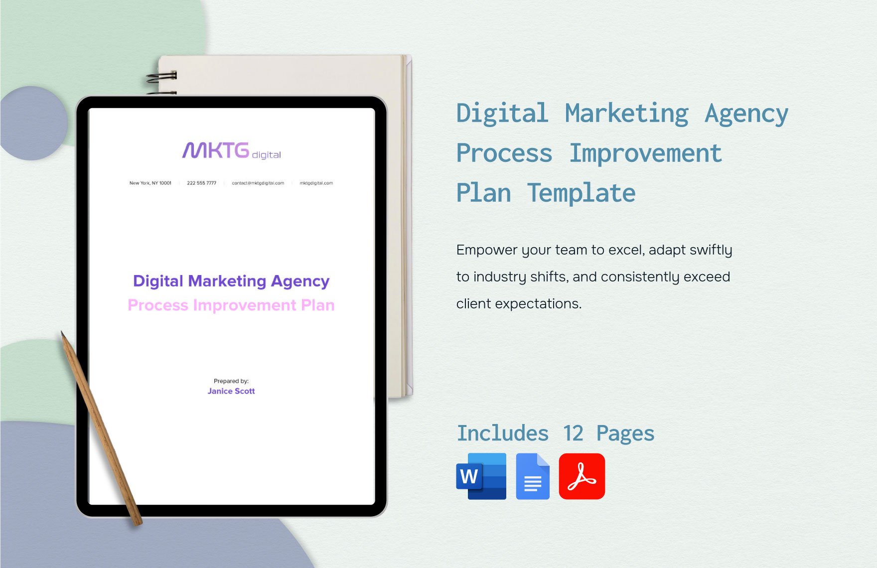 Digital Marketing Agency Process Improvement Plan Template