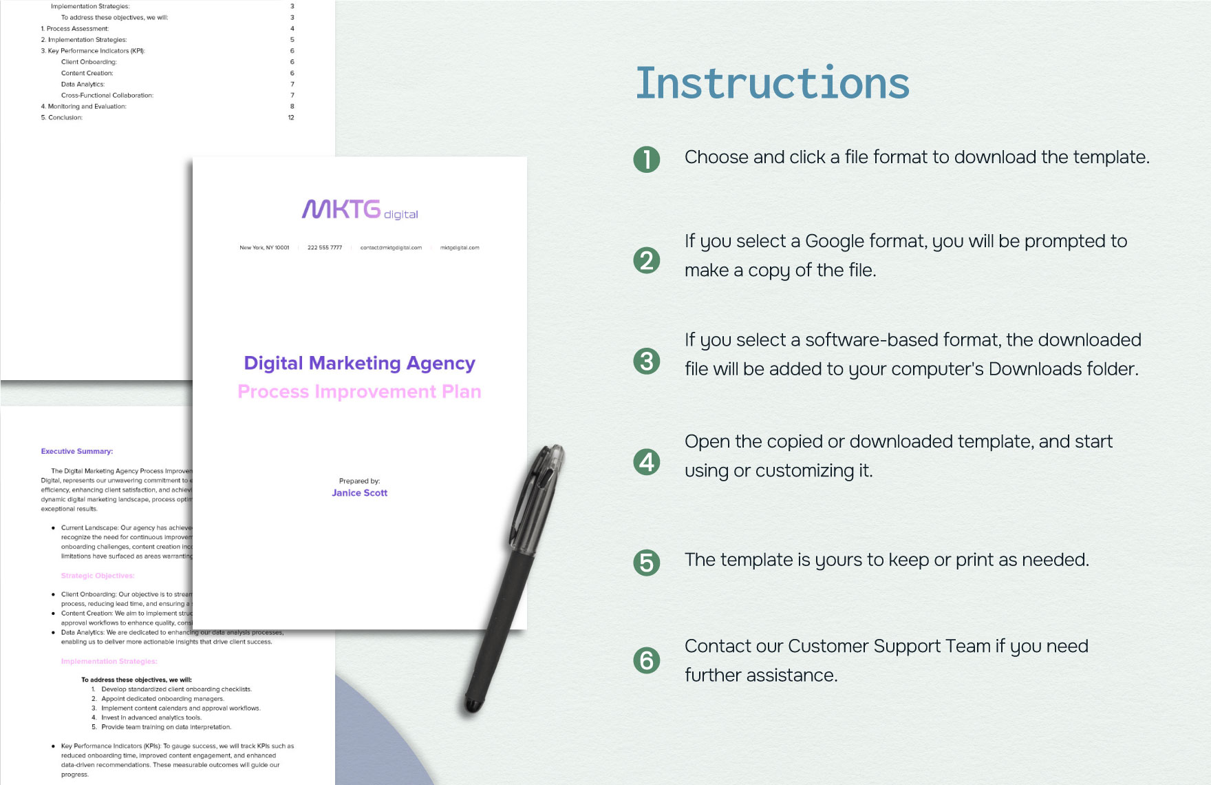 Digital Marketing Agency Process Improvement Plan Template