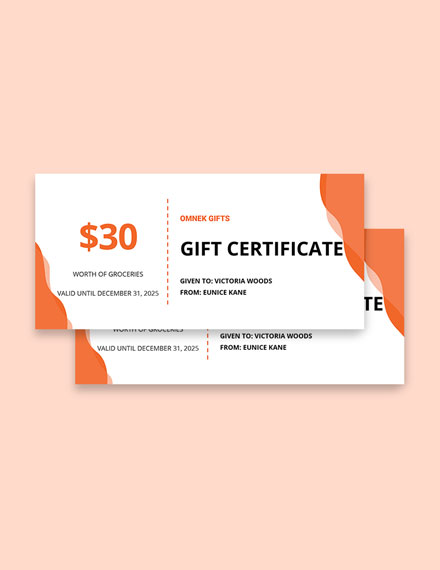 Email Gift Certificate Template - Google Docs, Illustrator, InDesign, Word, Apple Pages, PSD, Publisher
