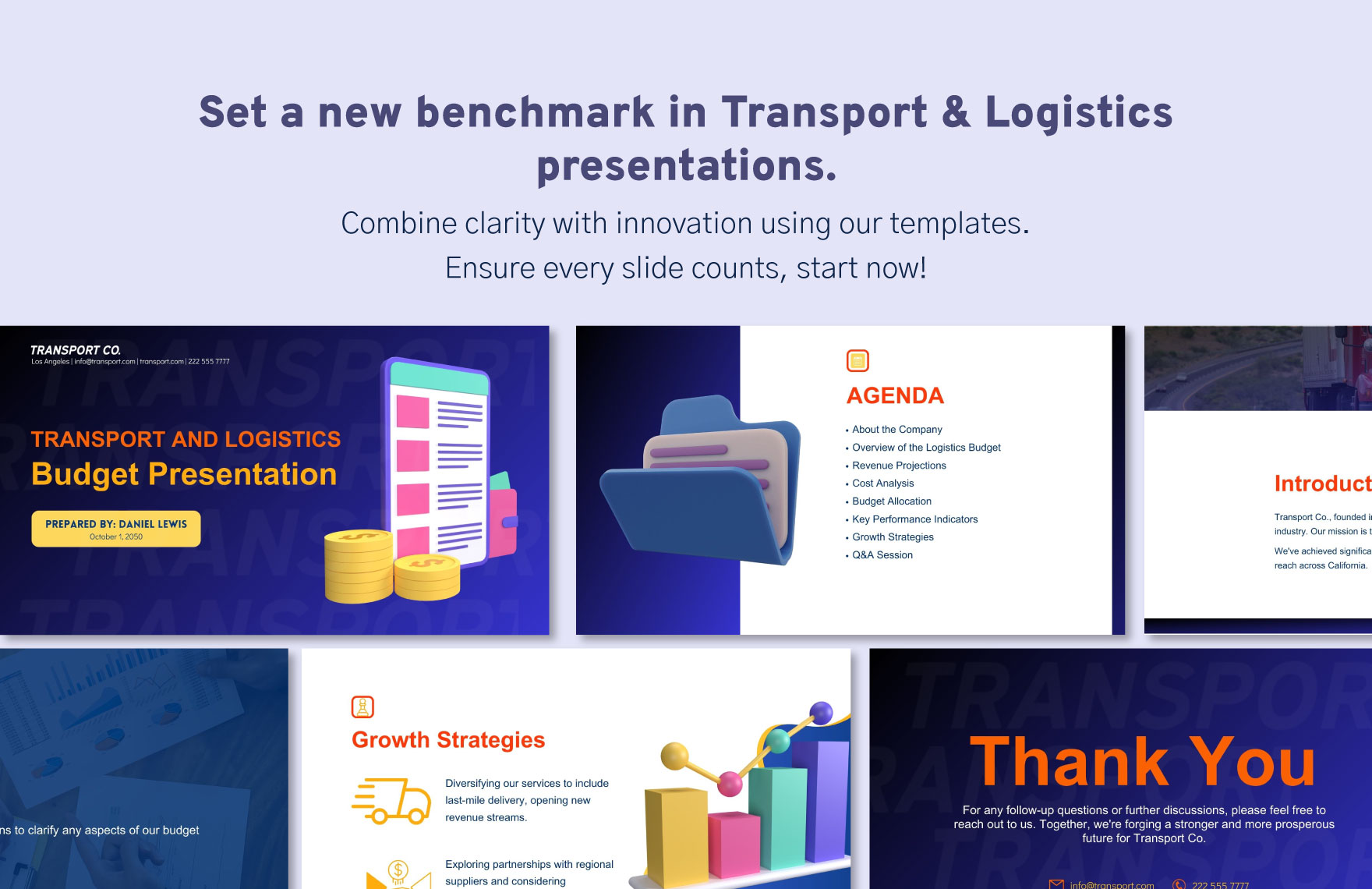 Transport and Logistics Budget Presentation Template