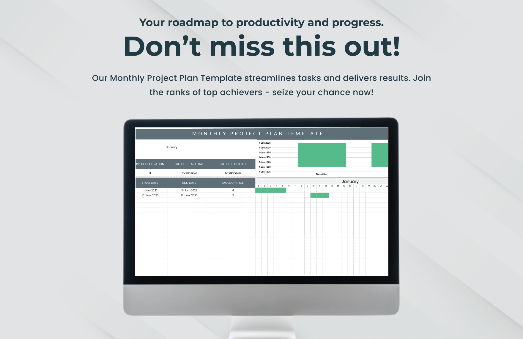 Monthly project plan template download in excel google sheets