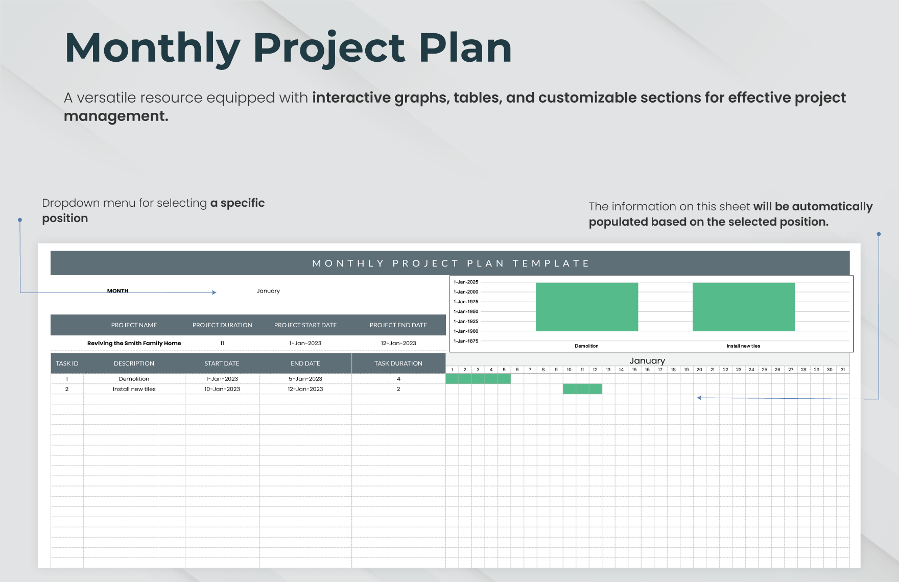 Monthly Project Plan Template