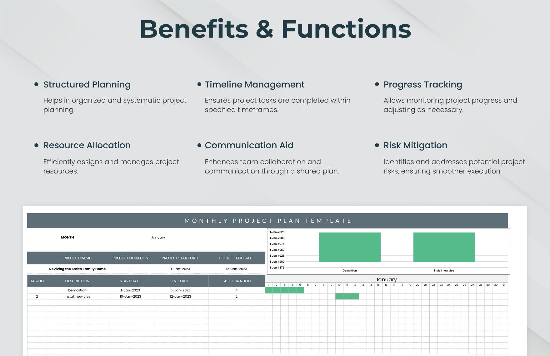 Monthly project plan template download in excel google sheets