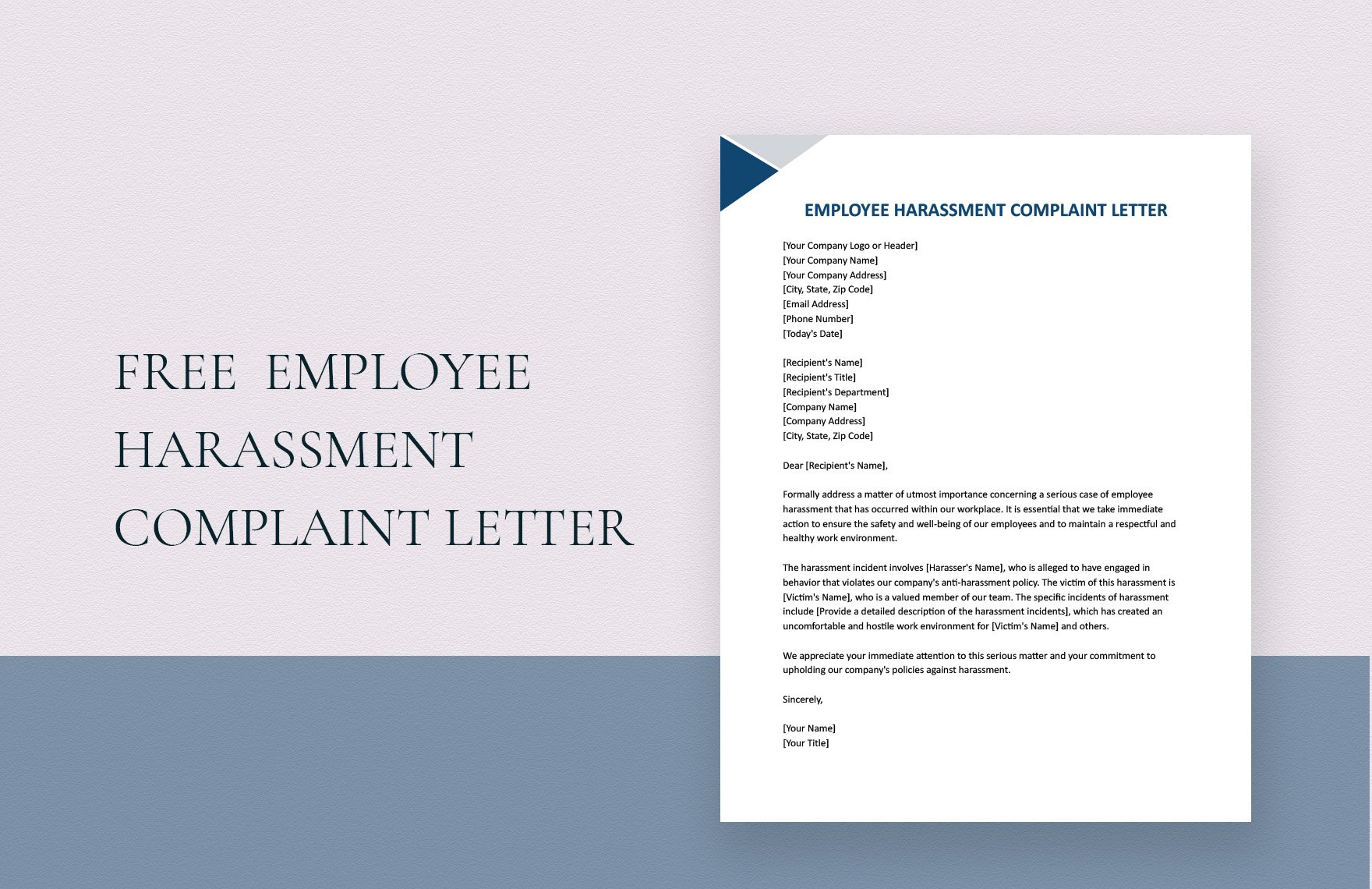 Employee Harassment Complaint Letter