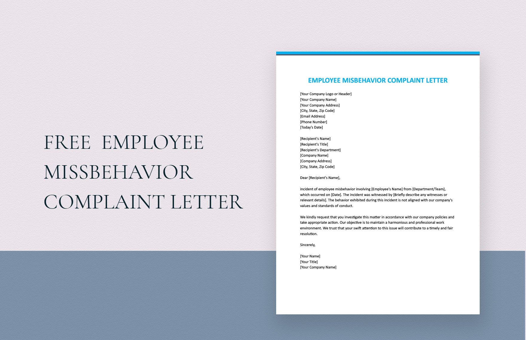 Employee Misbehavior Complaint Letter