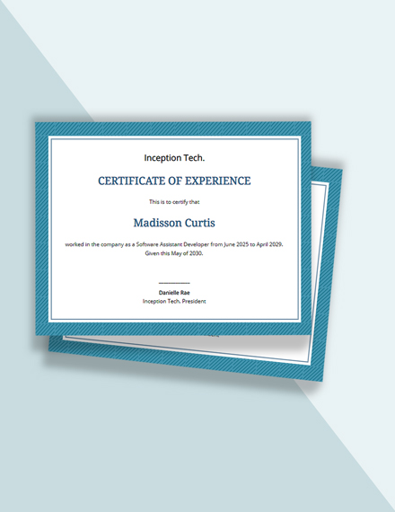 FREE Certificate of Job Experience Template - Word (DOC) | PSD ...