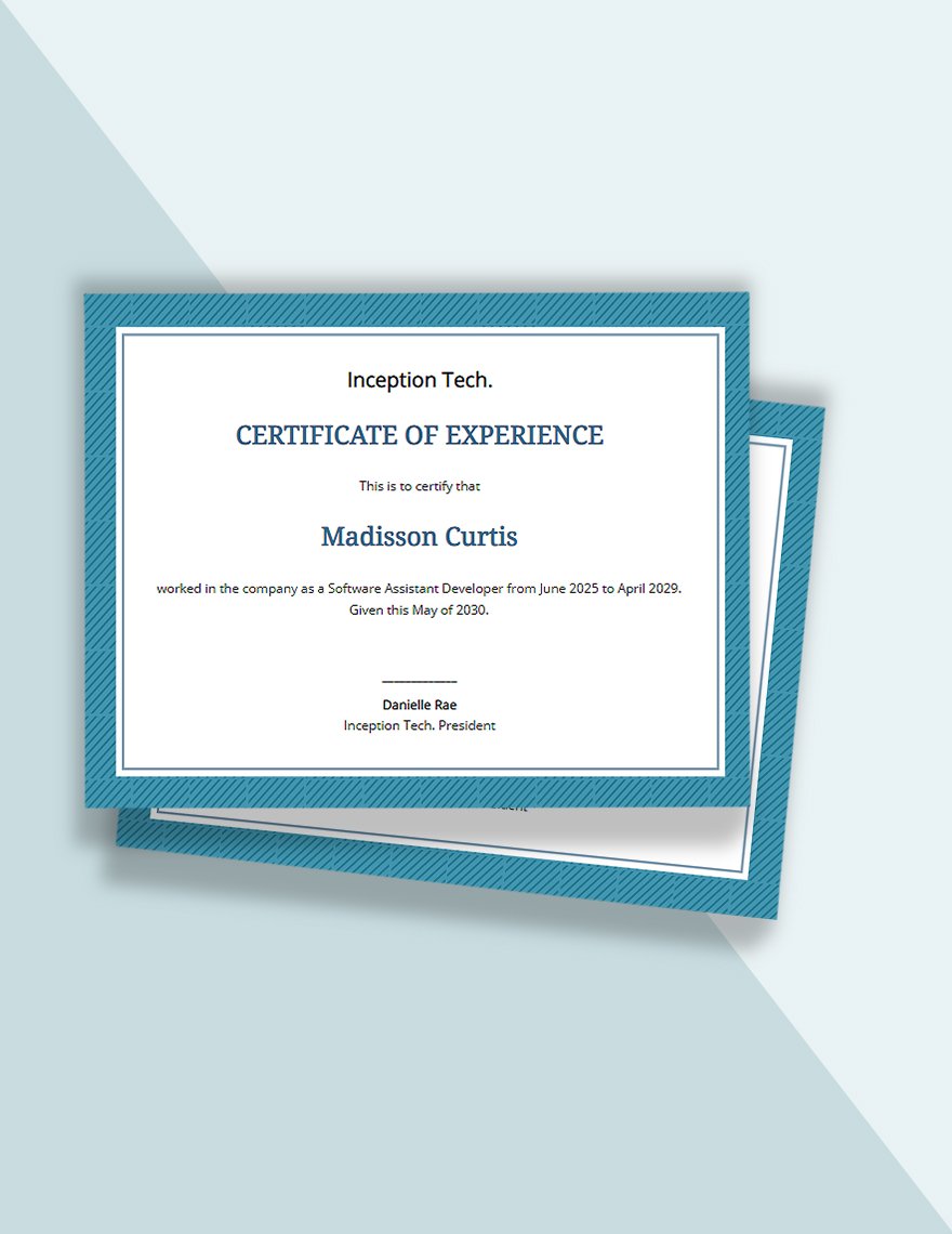 Job Experience Certificate Template