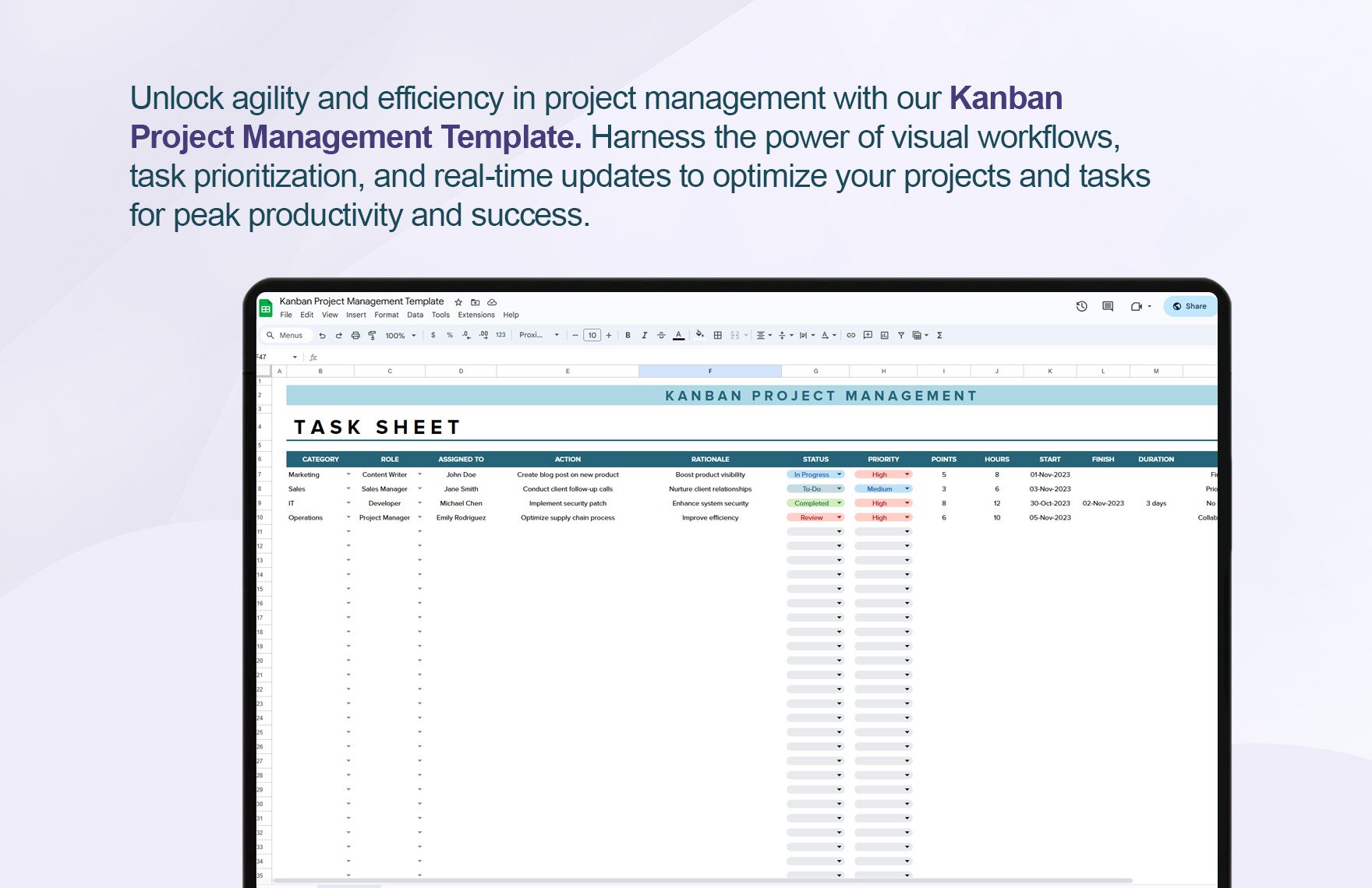 Kanban Project Management Template
