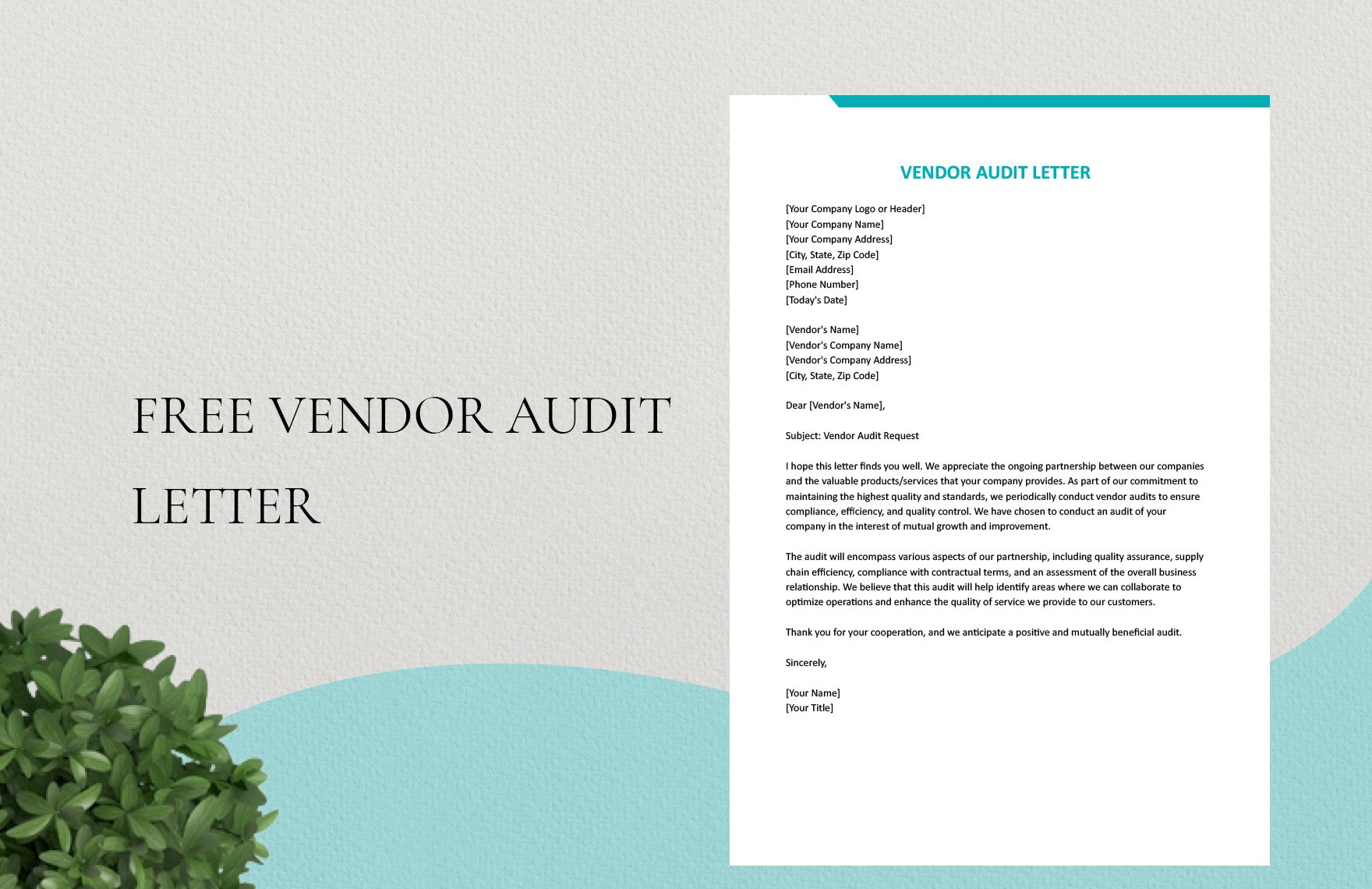 Vendor Audit Letter