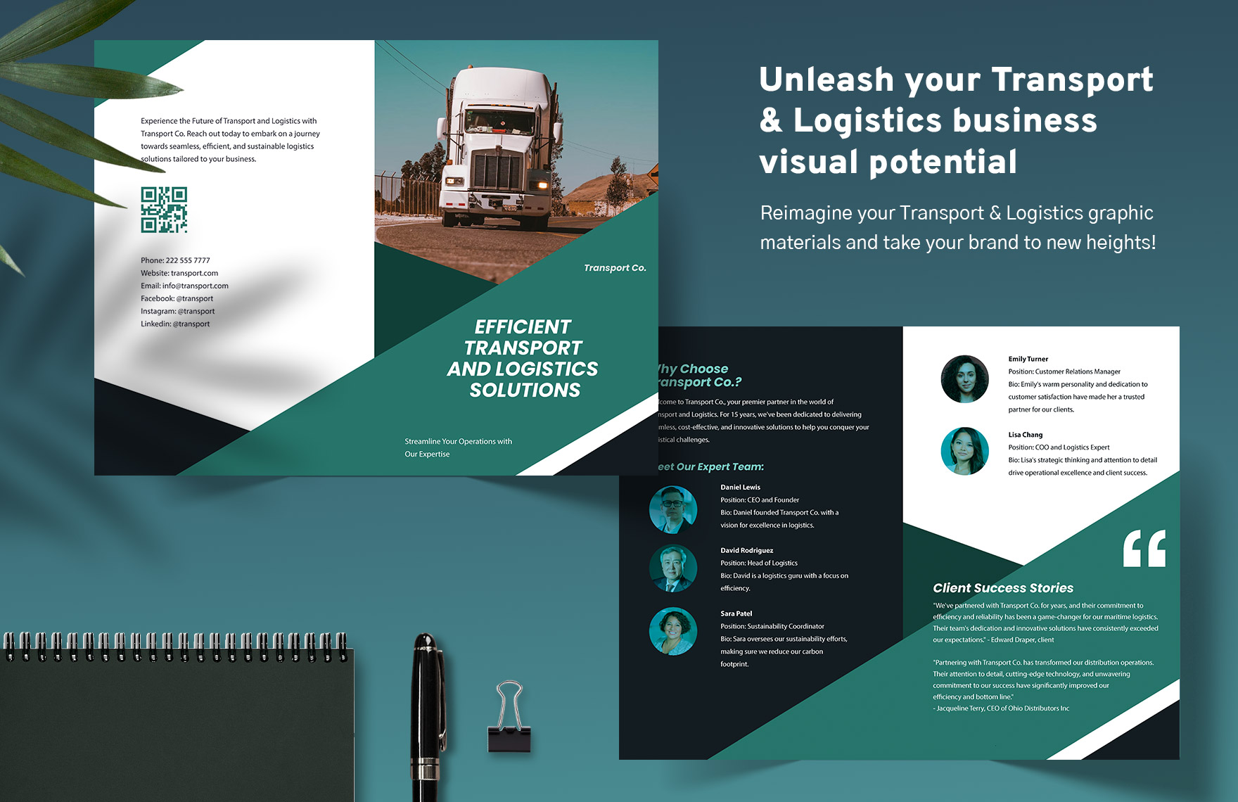 Transport and Logistics Sales Brochure Template