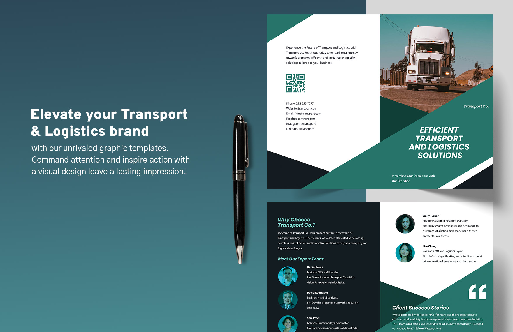Transport and Logistics Sales Brochure Template