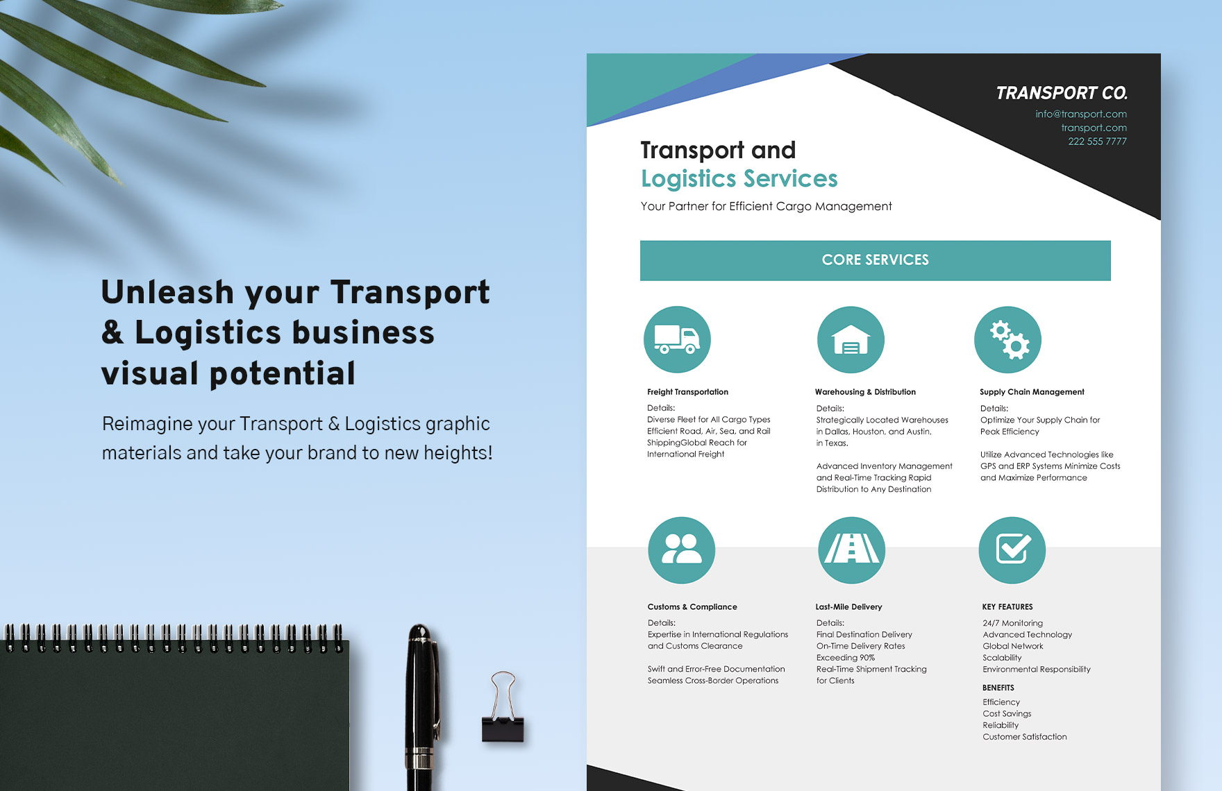 Transport and Logistics Service Offering Infographic Template