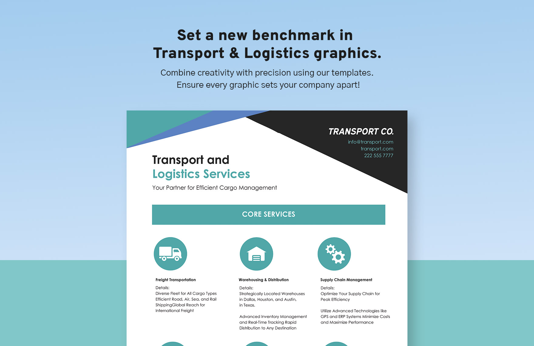 Transport and Logistics Service Offering Infographic Template
