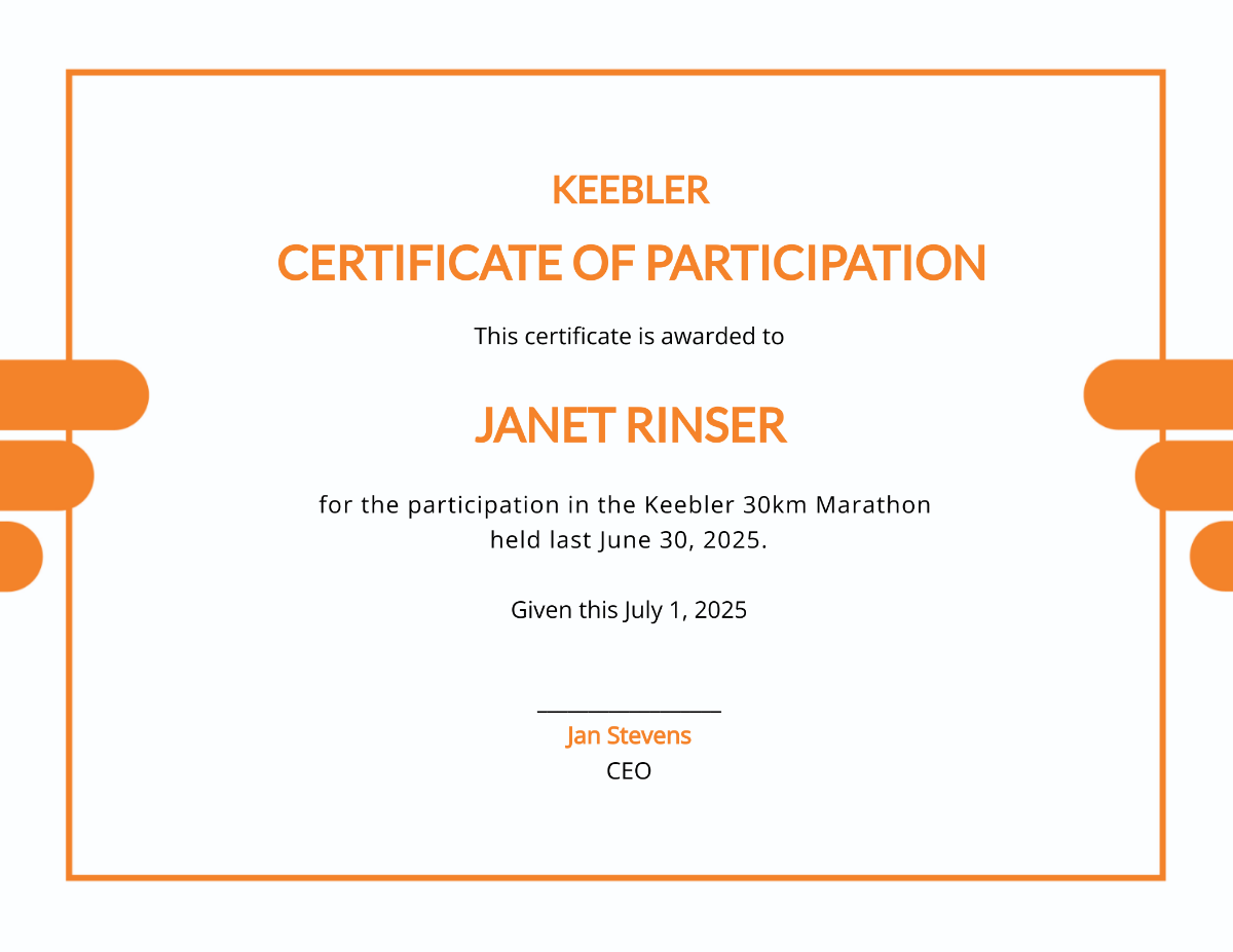 Marathon Certificate Template
