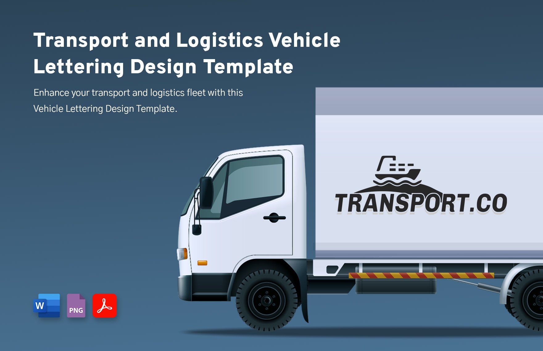 Transport and Logistics Vehicle Lettering Design Template