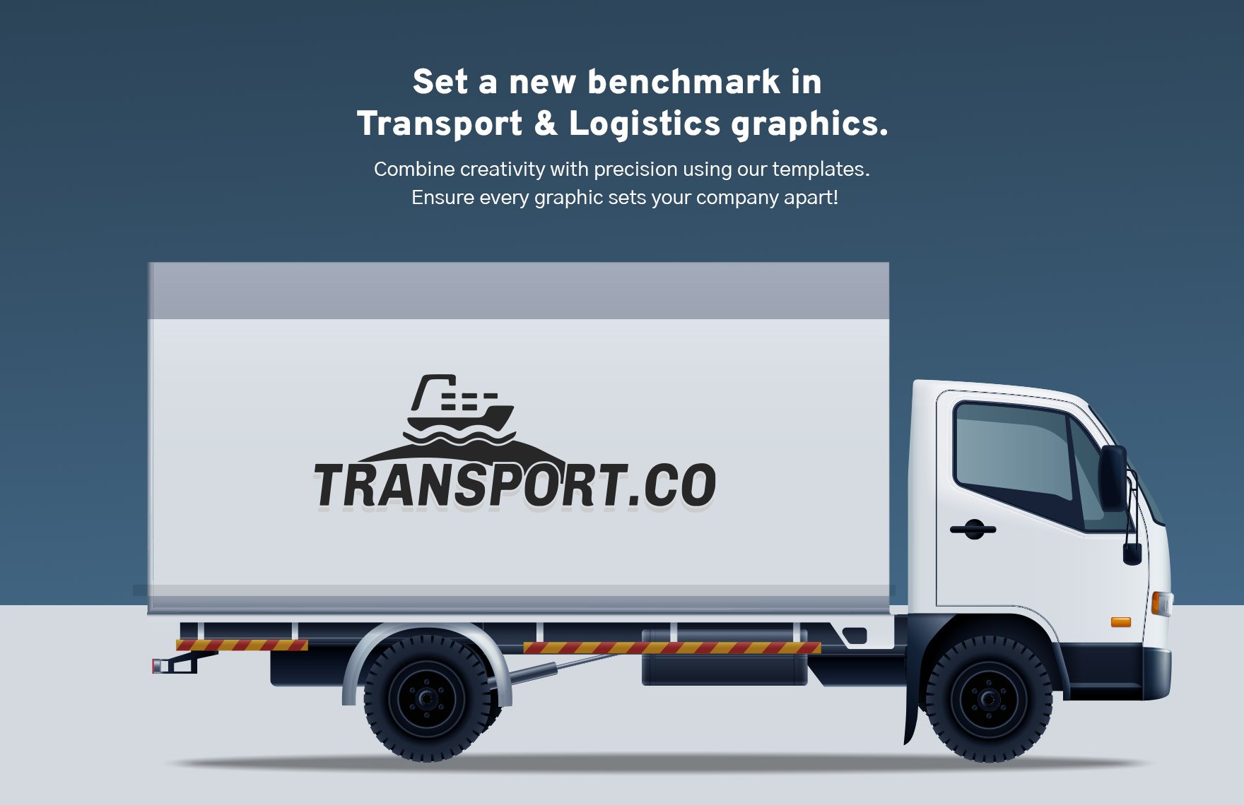 Transport and Logistics Vehicle Lettering Design Template
