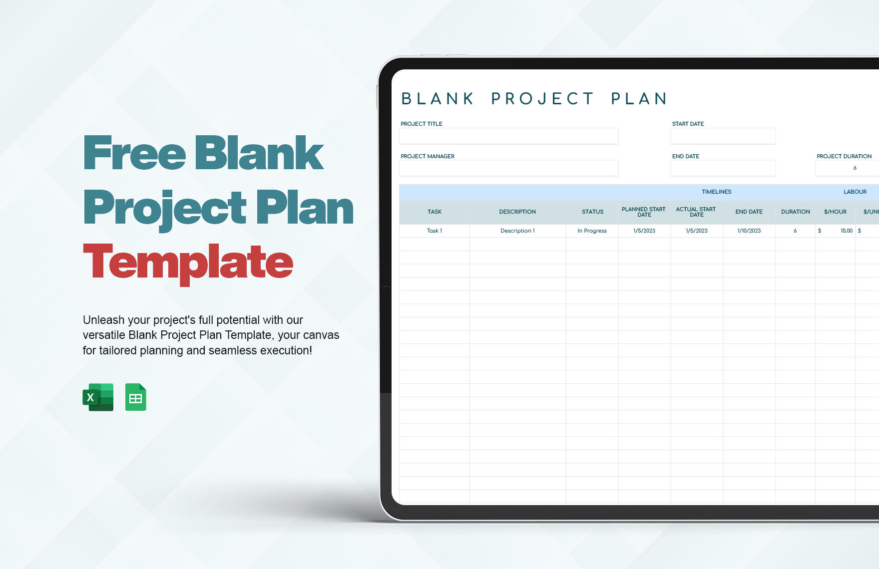 Blank Project Plan Template