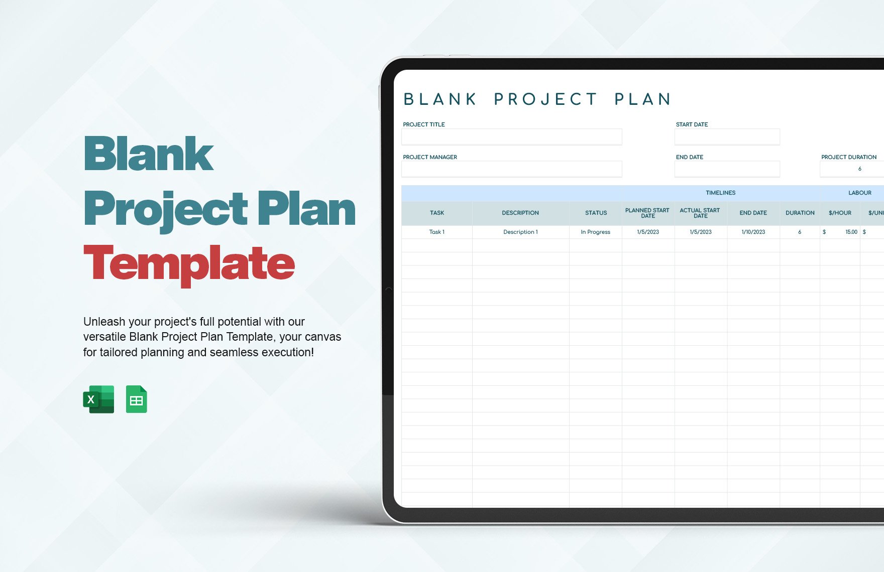 Free Blank Project Plan Template