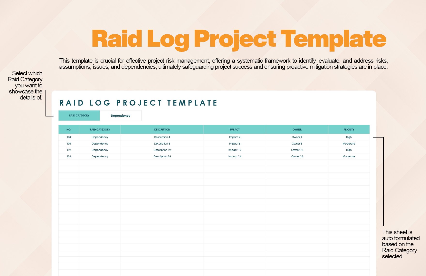 Raid Log Project Management Template