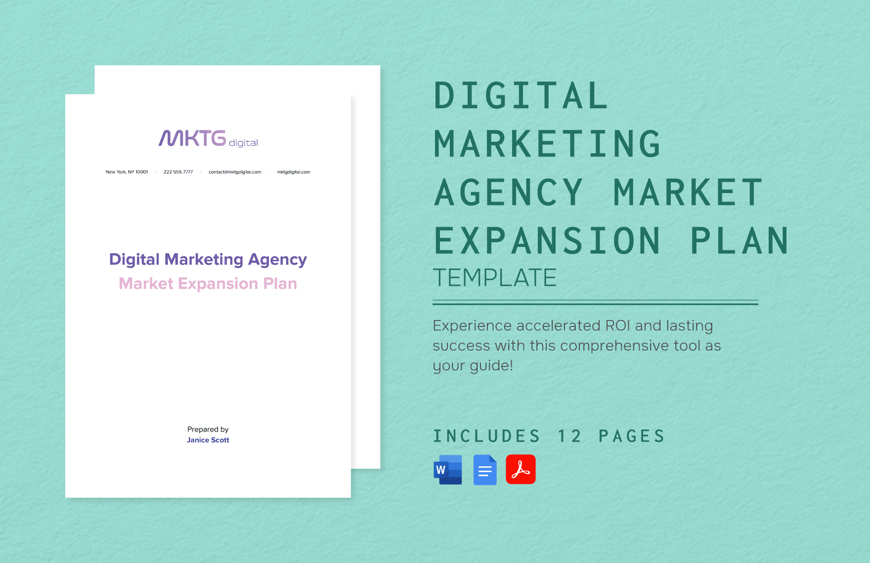 Digital Marketing Agency Market Expansion Plan Template