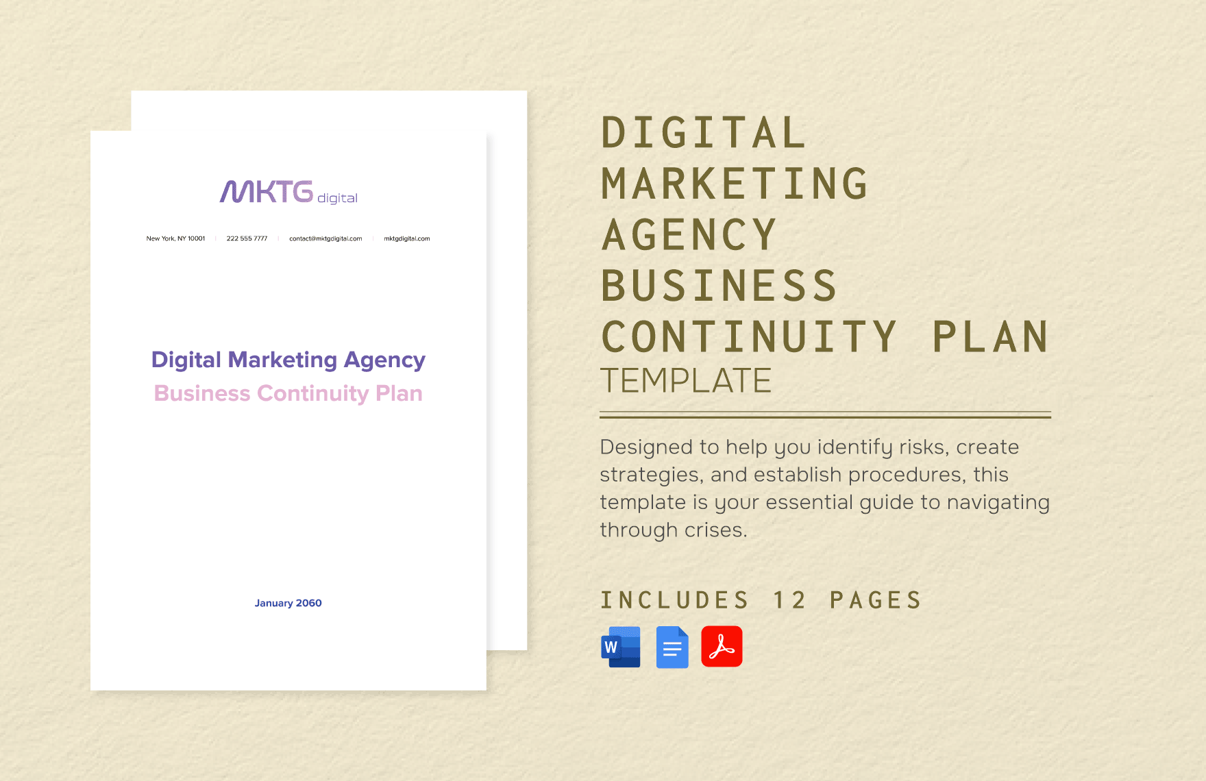 Digital Marketing Agency Business Continuity Plan Template