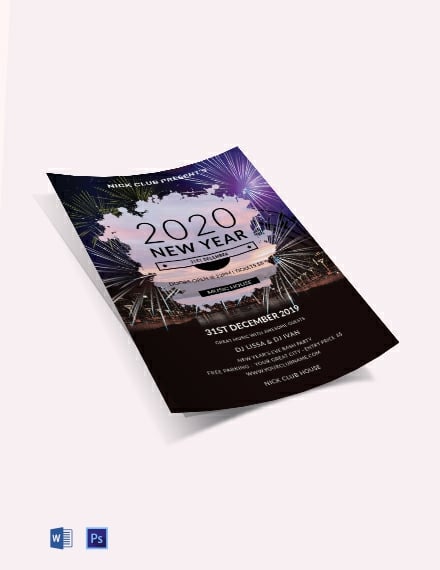 free new year party flyer 440x570