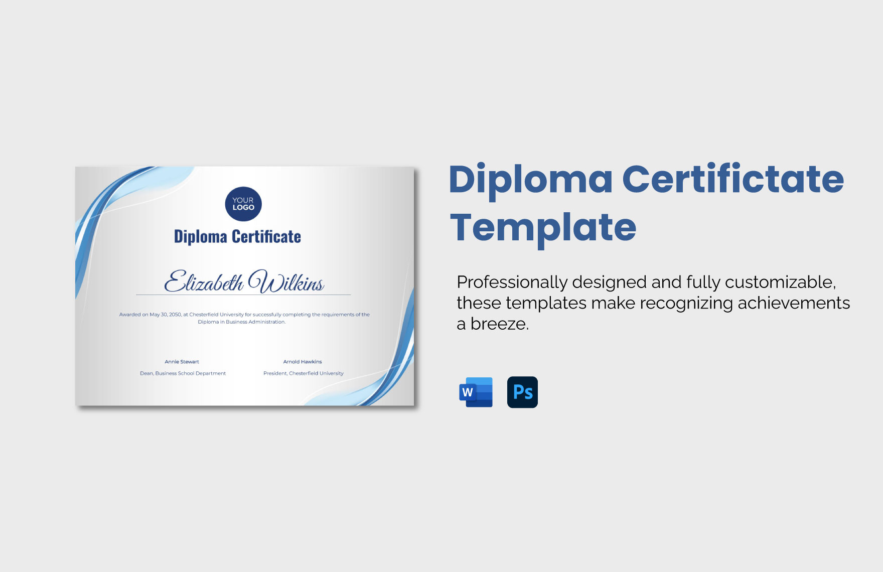 Rolled Diploma Template For Word