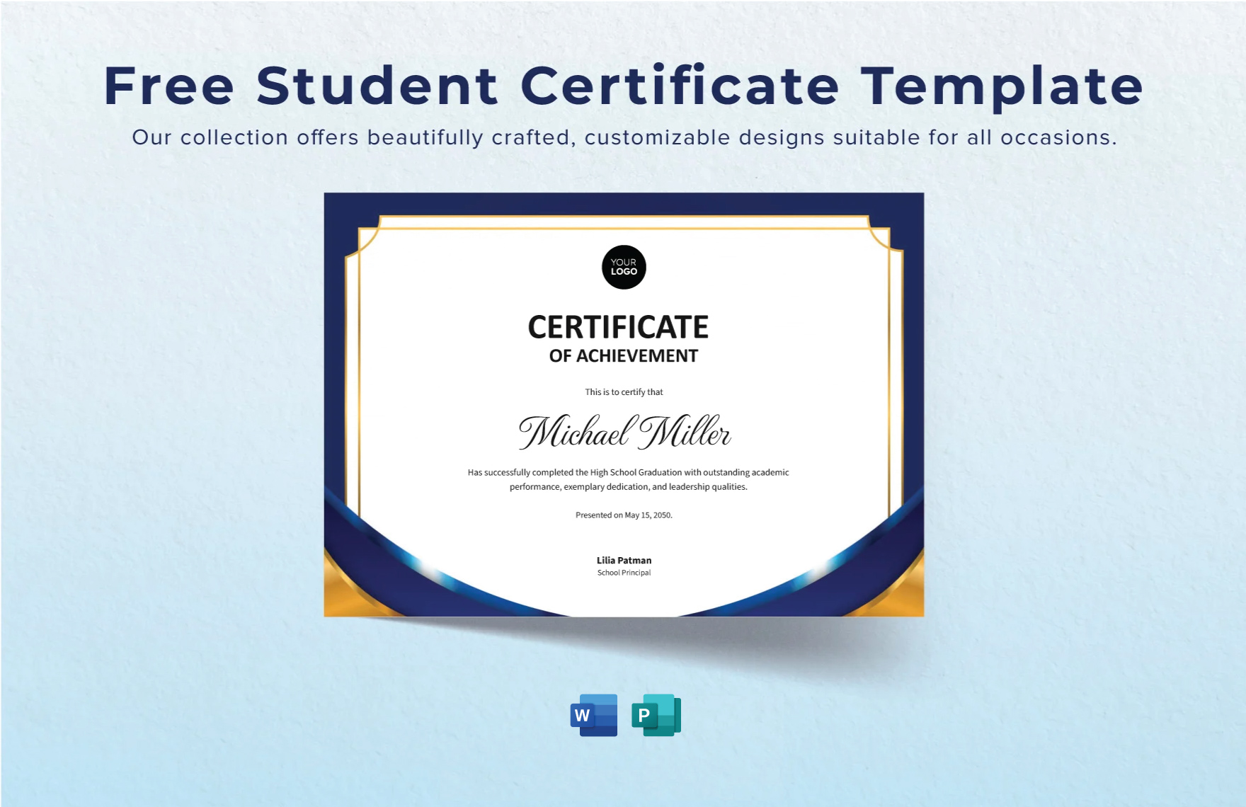 Free Student Certificate Template