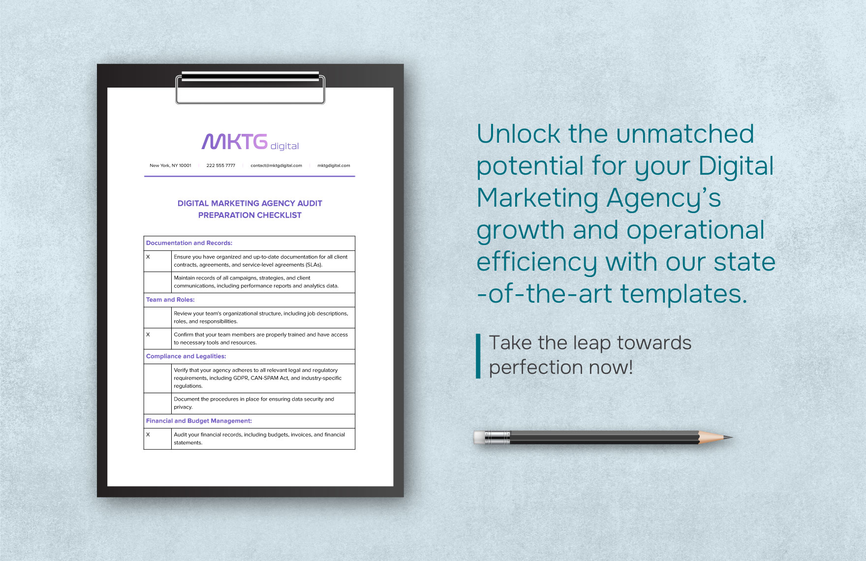 Digital Marketing Agency Audit Preparation Checklist Template