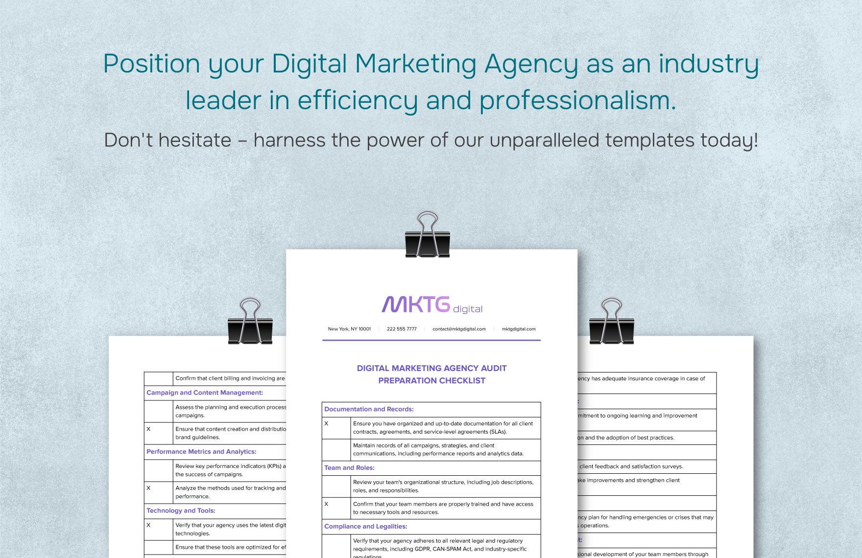 Digital Marketing Agency Audit Preparation Checklist Template