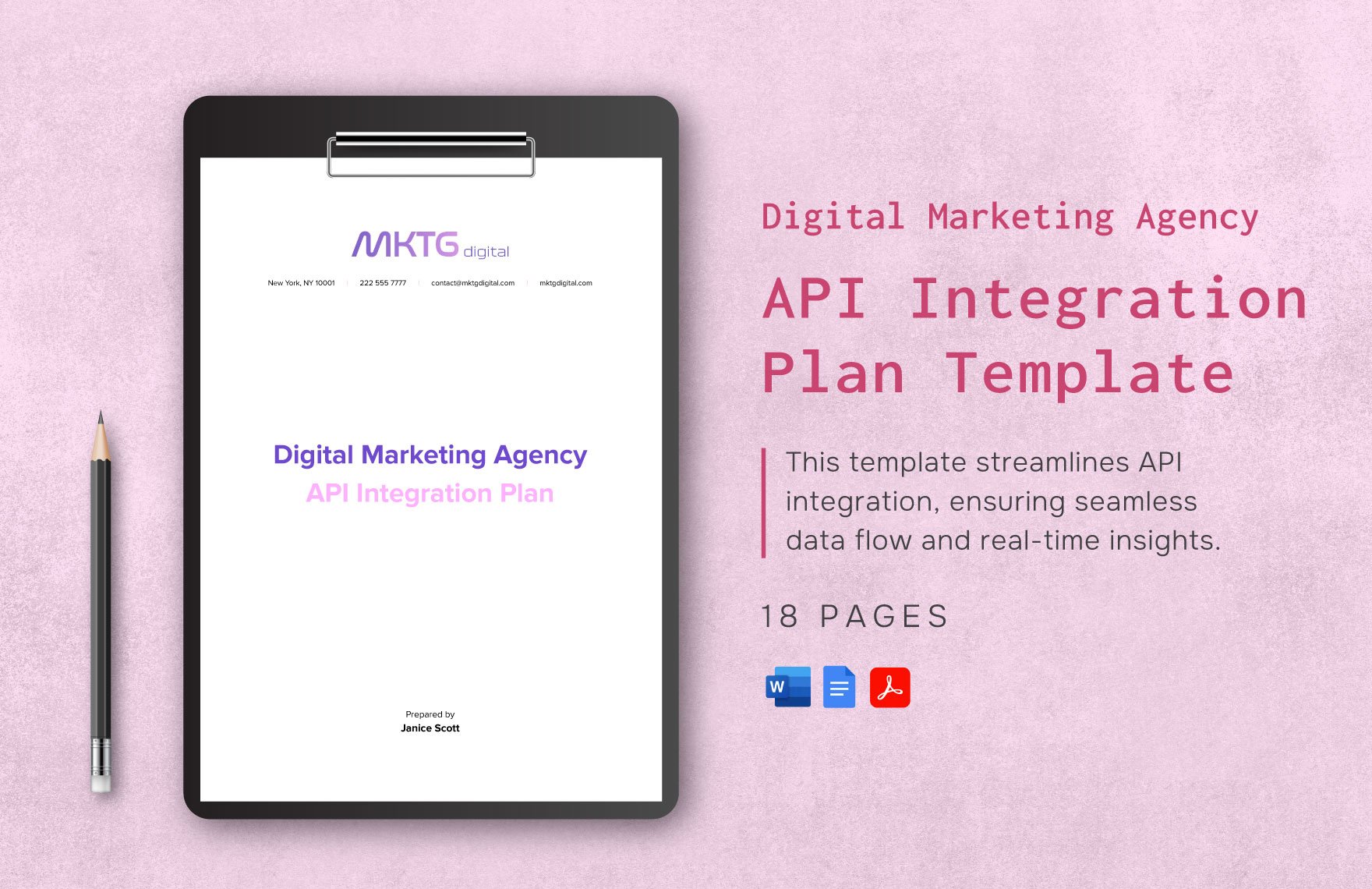Digital Marketing Agency API Integration Plan Template