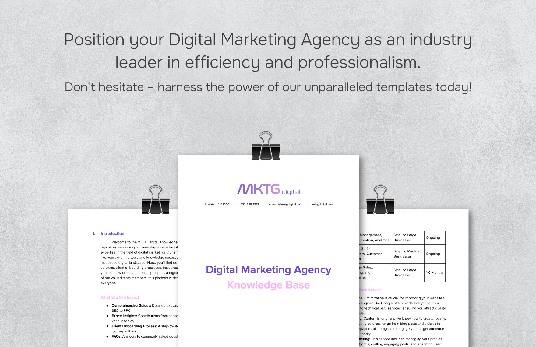 Digital Marketing Agency Knowledge Base Template