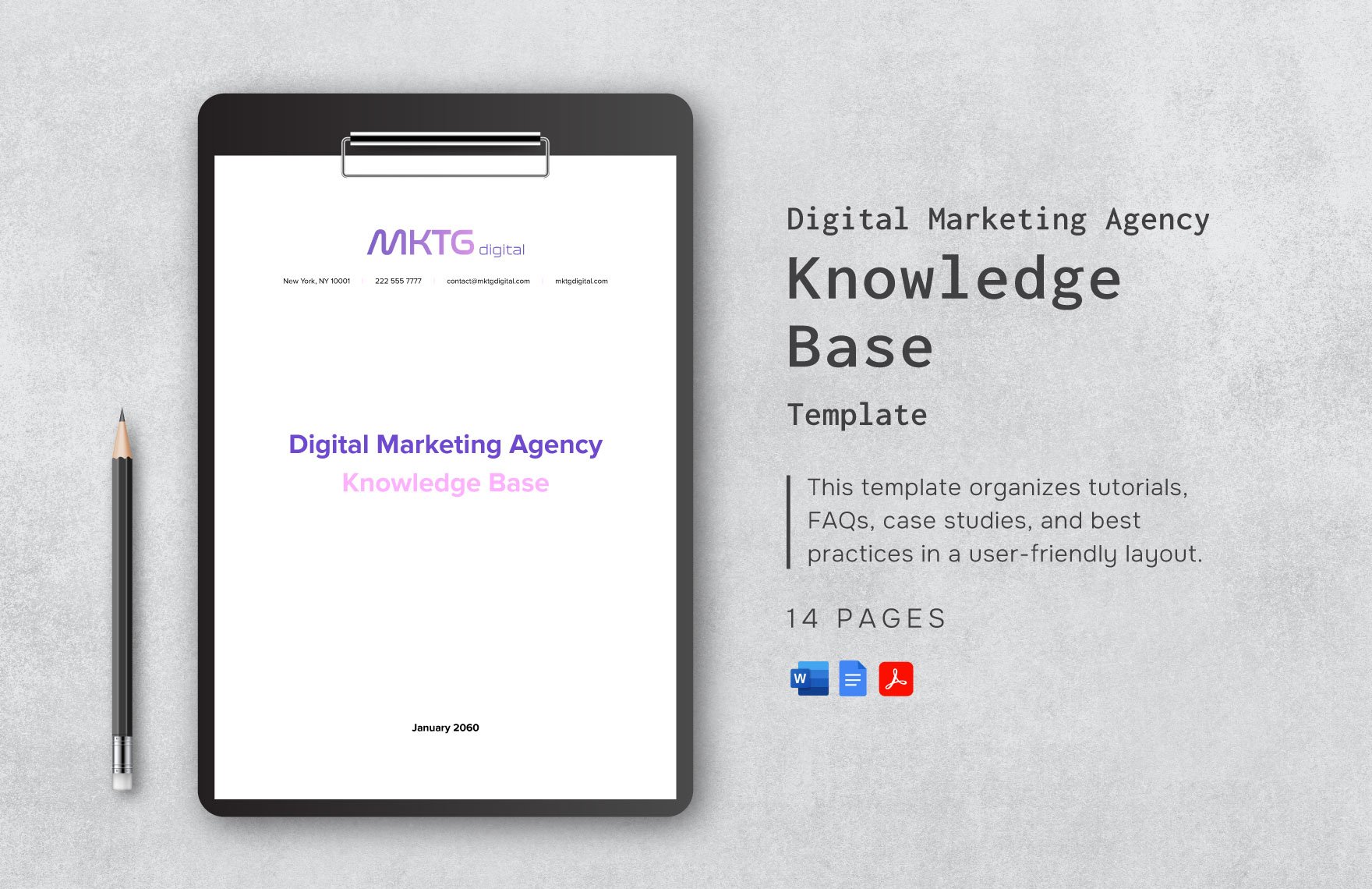 Digital Marketing Agency Knowledge Base Template in Word, Google Docs, PDF