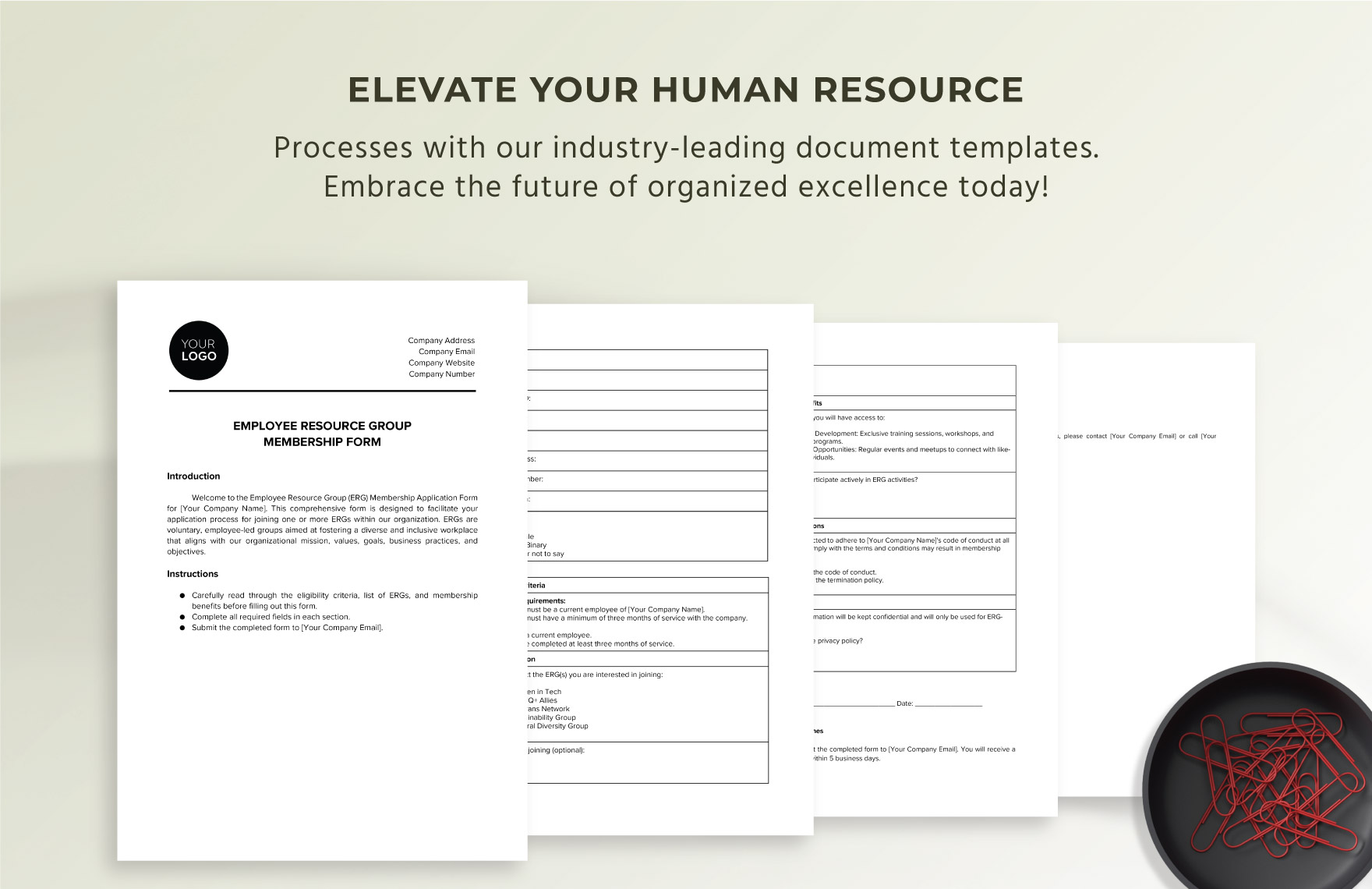 Employee Resource Group Membership Form HR Template