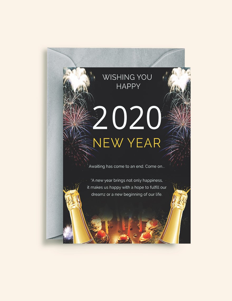 Elegant New Year Greeting Card Template