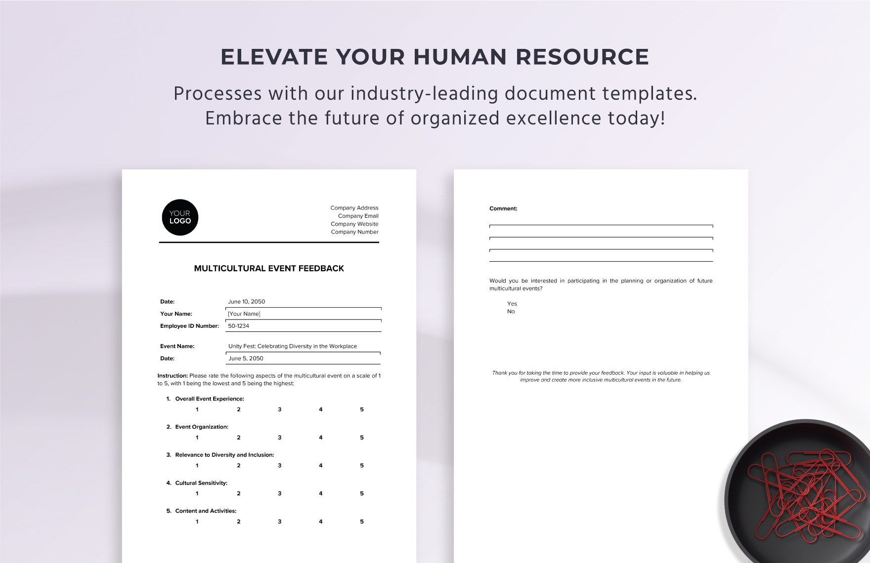 Multicultural Event Feedback HR Template