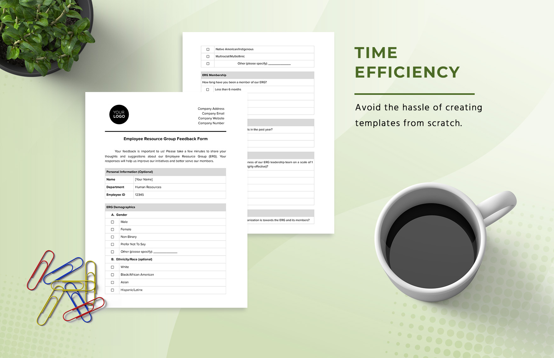 Employee Resource Group Feedback Form HR Template