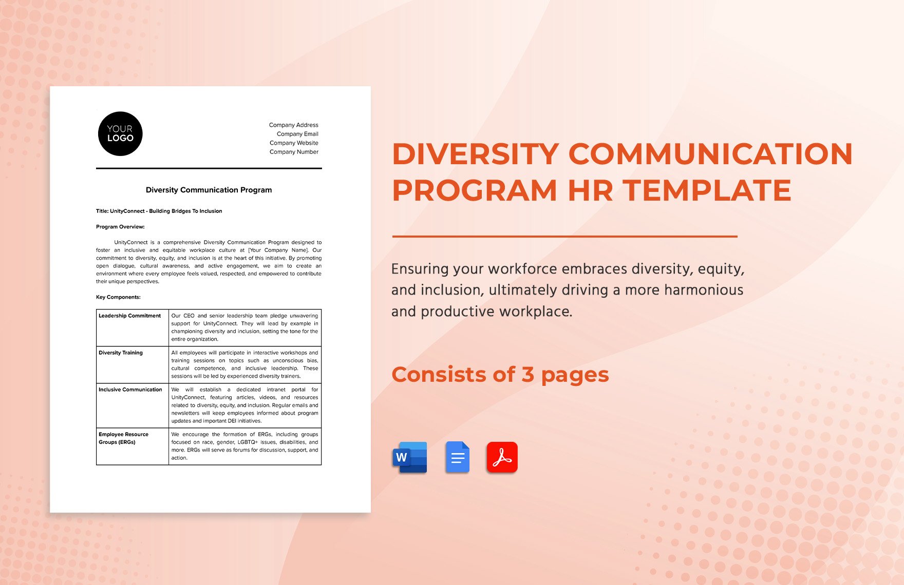 Diversity Communication Program HR Template in Word, Google Docs, PDF