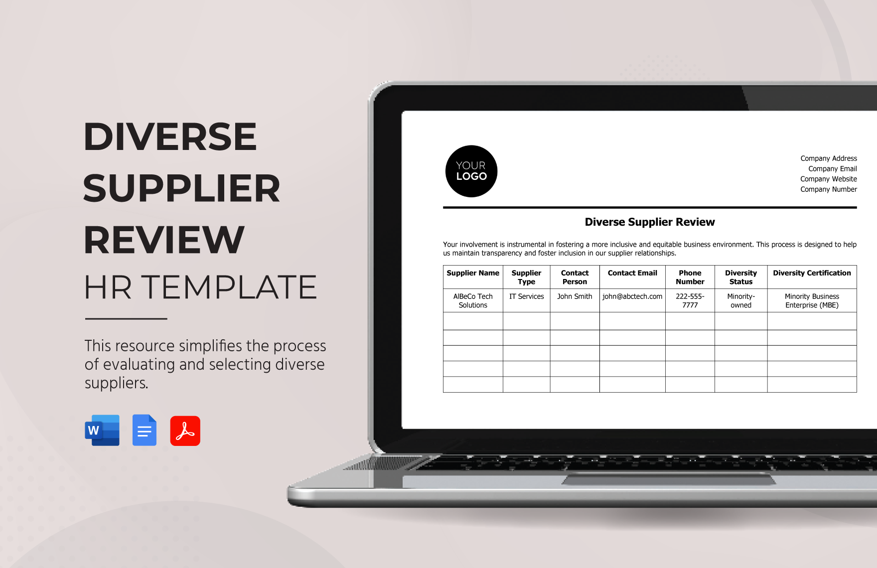 Free Editable Supplier Templates In Word To Download