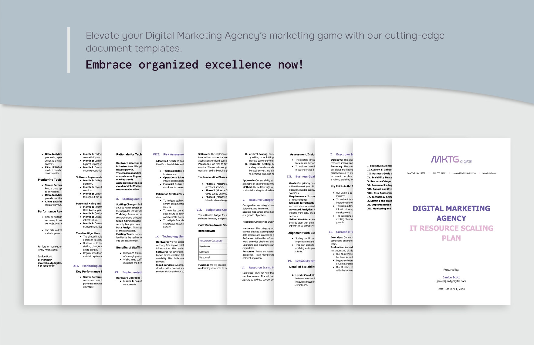 Digital Marketing Agency IT Resource Scaling Plan Template