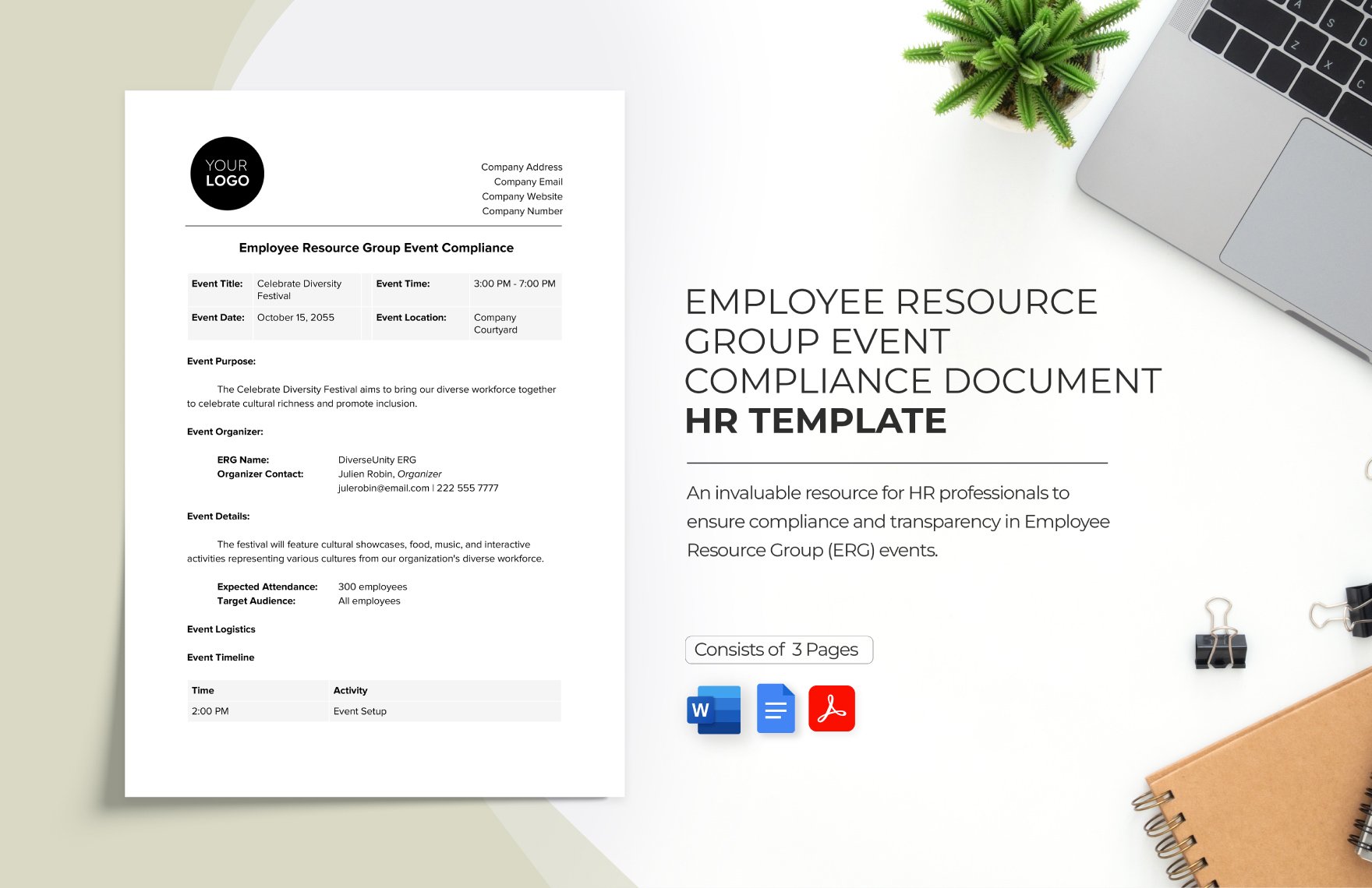 Employee Resource Group Event Compliance Document HR Template in Word, Google Docs, PDF