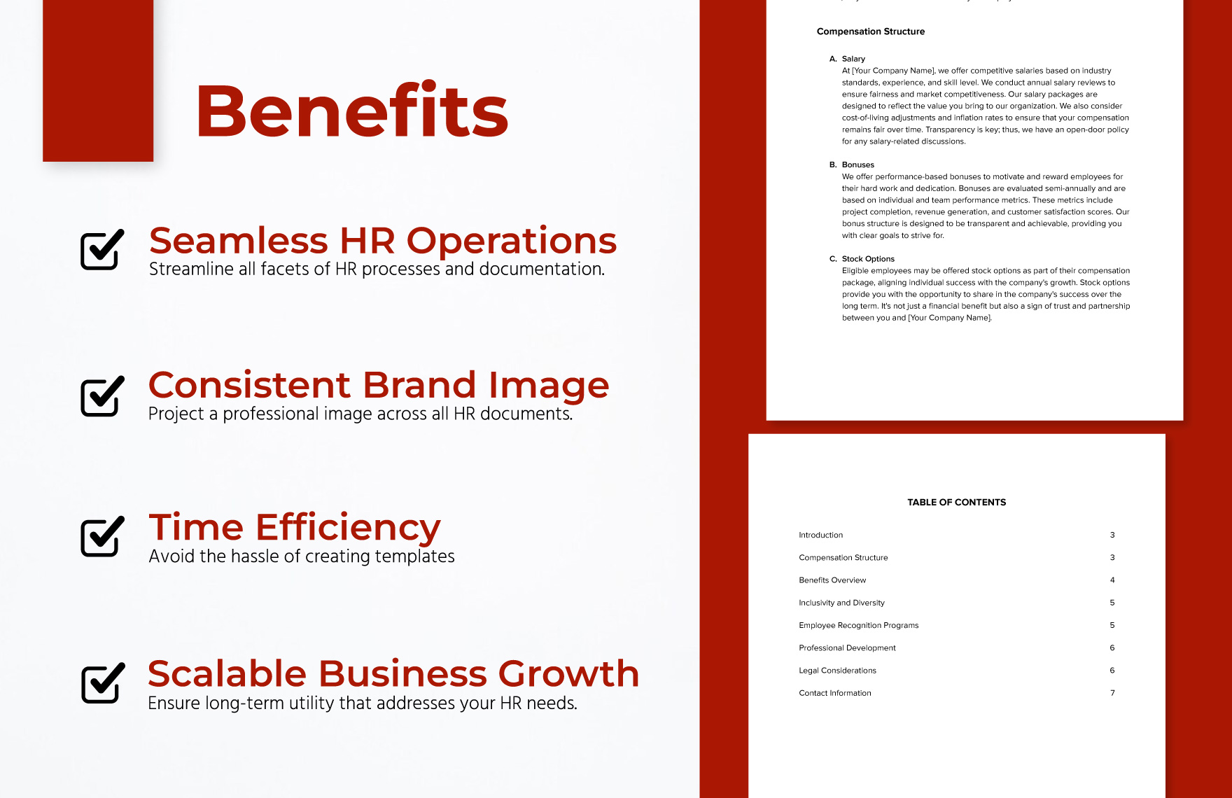 Inclusive Benefits and Compensation Handbook HR Template