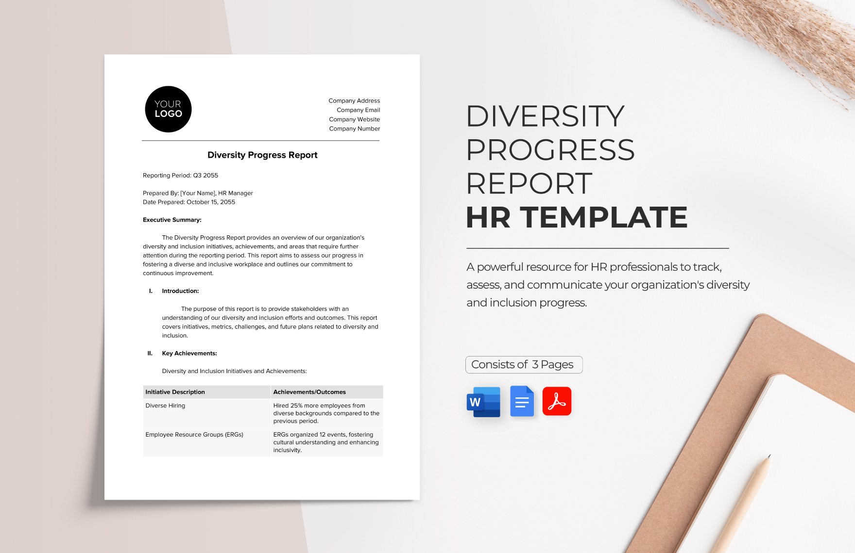 Diversity Progress Report HR Template