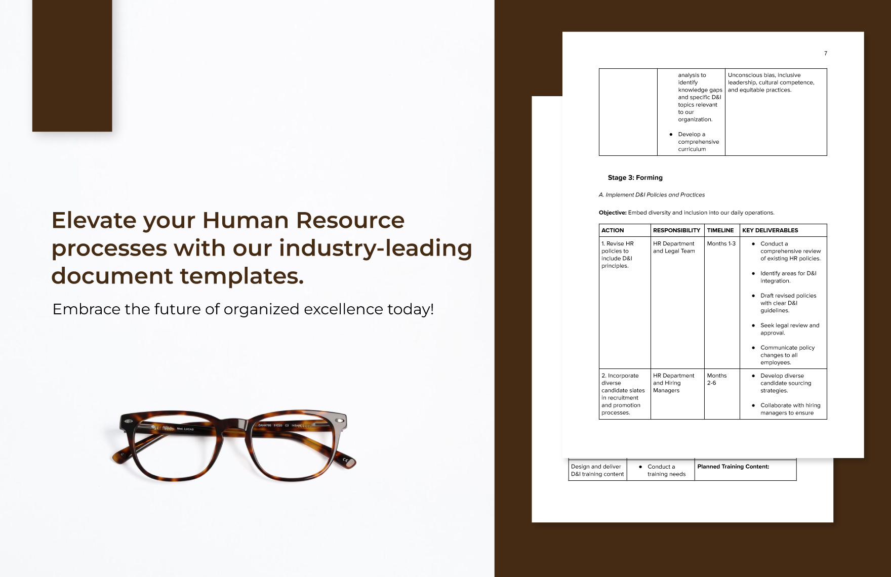 Diversity and Inclusion Change Management Plan HR Template