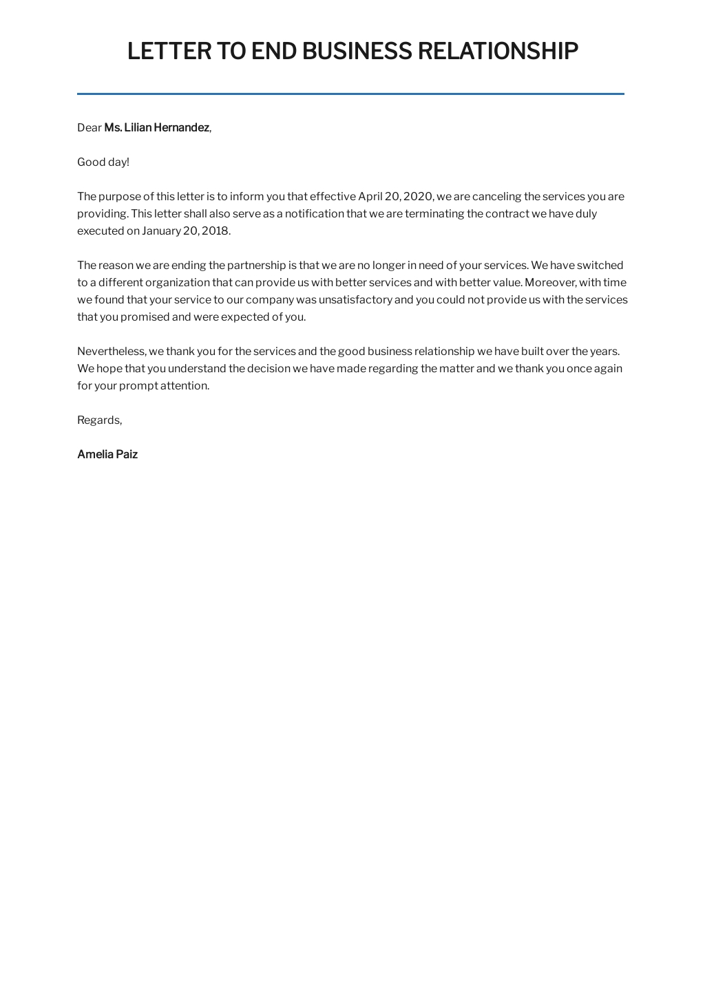 Free Letter To End Business Relationship Template.jpe