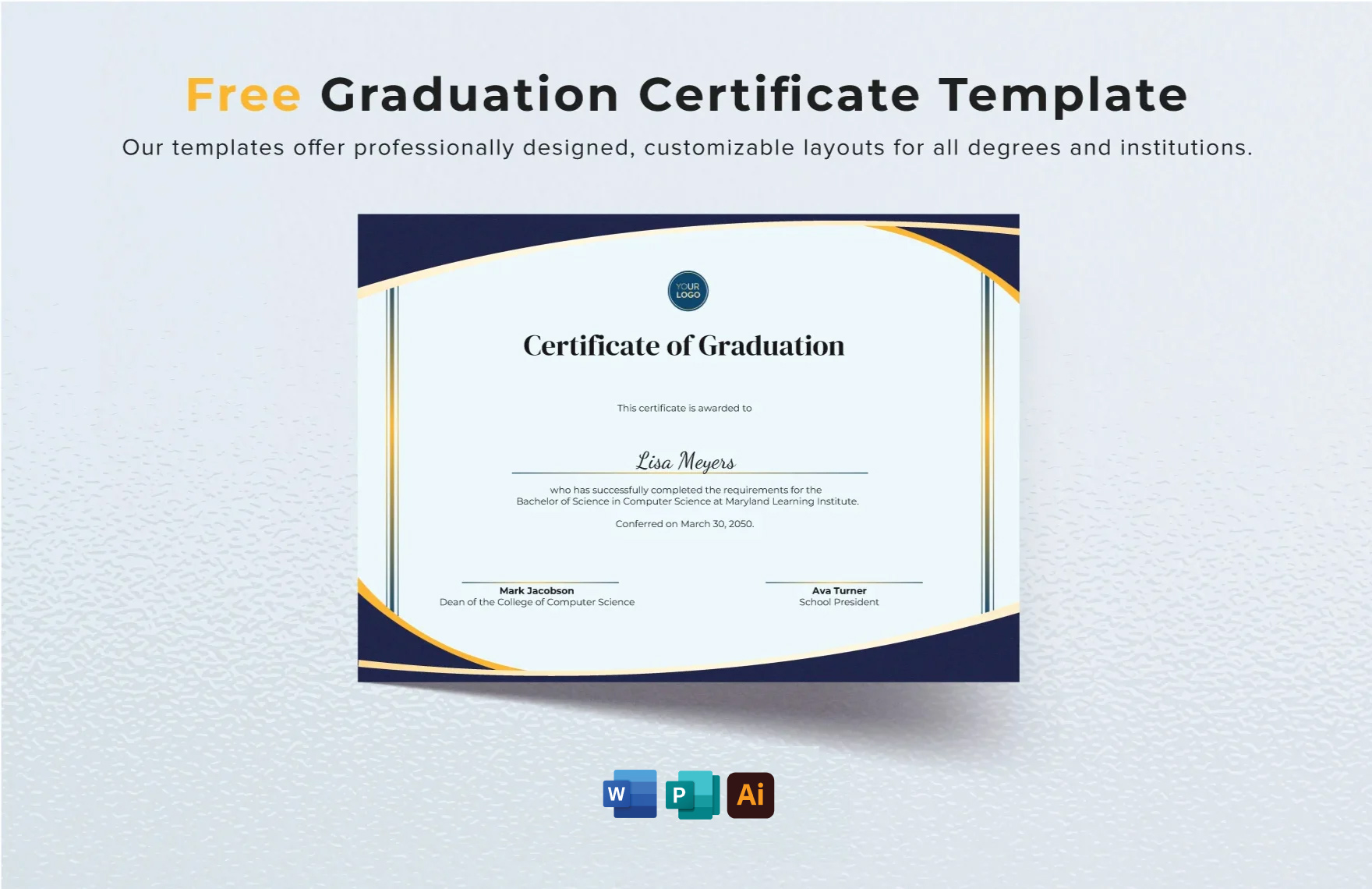 Certificate Template in Illustrator, Vector, Image - FREE Download ...