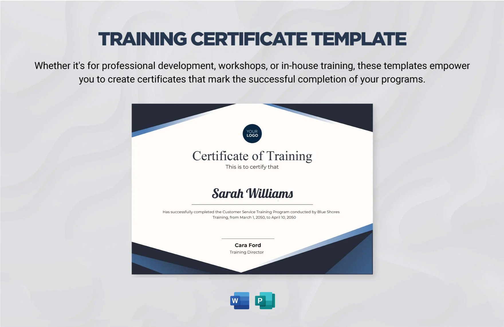 Training Certificate Template in Word, Publisher